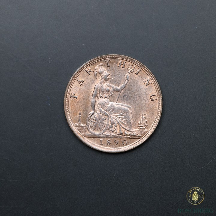Great Britain Farthing 1890 Kv Choice UNC