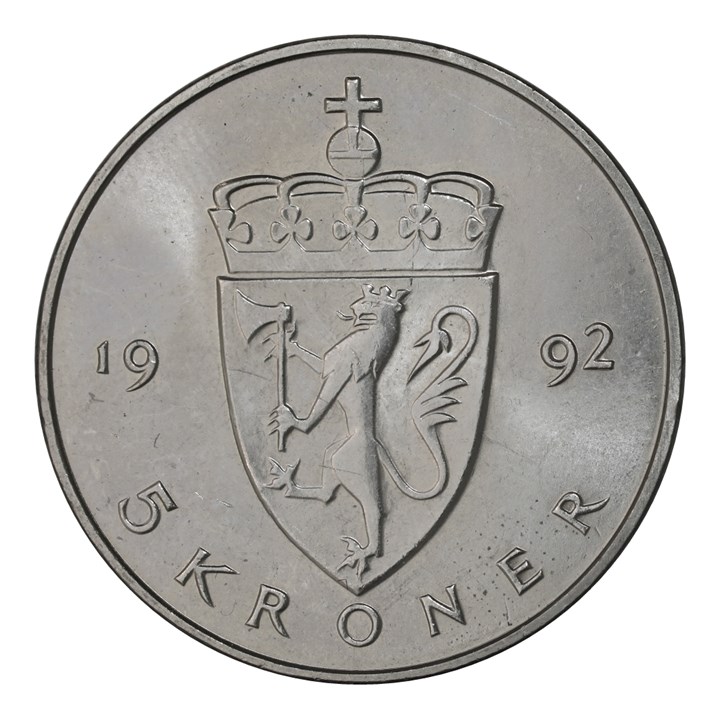 5 Kroner 1992 Kv 0