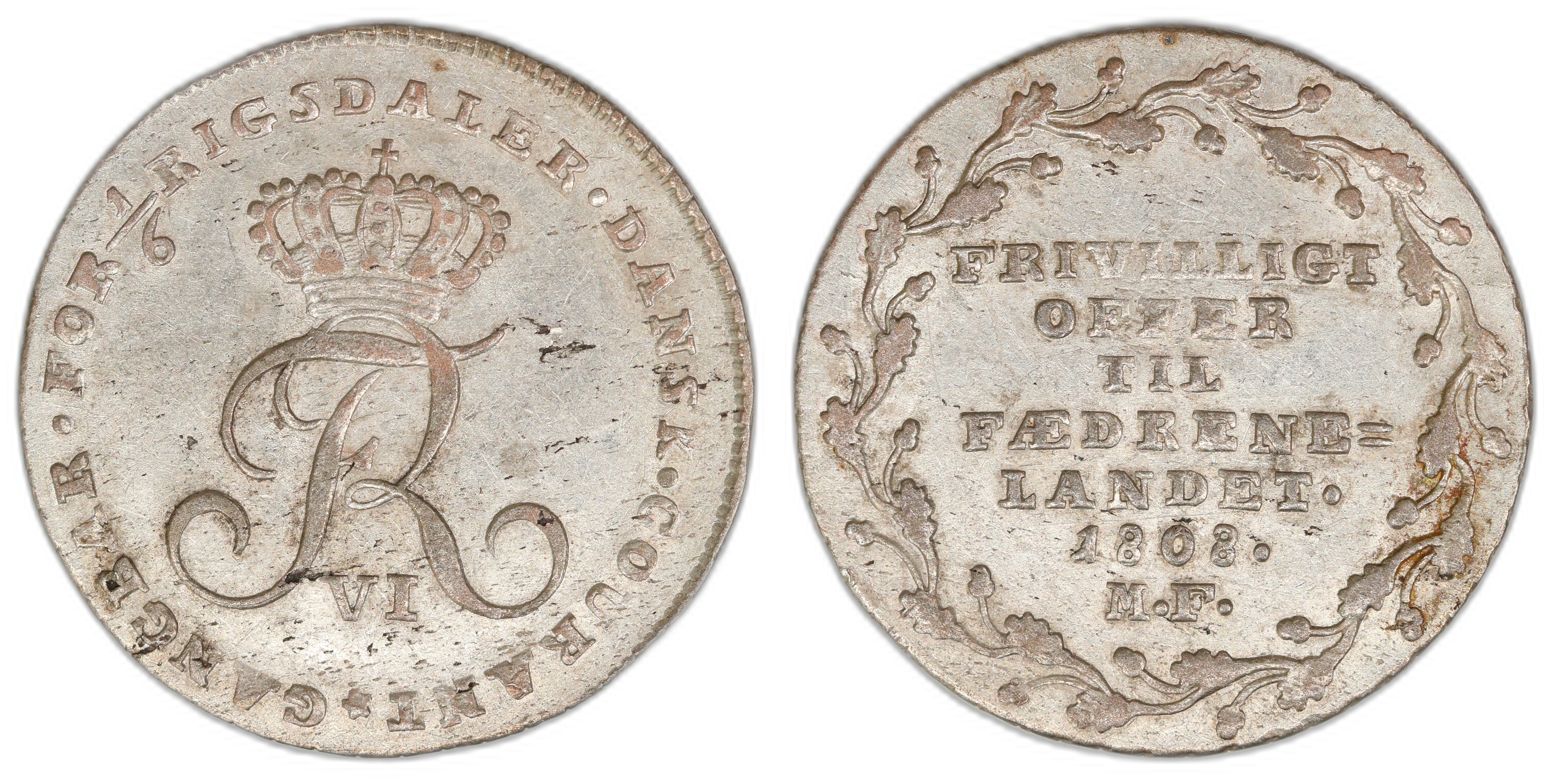 Danmark Offermark 1808  Kv: 1+ (XF)