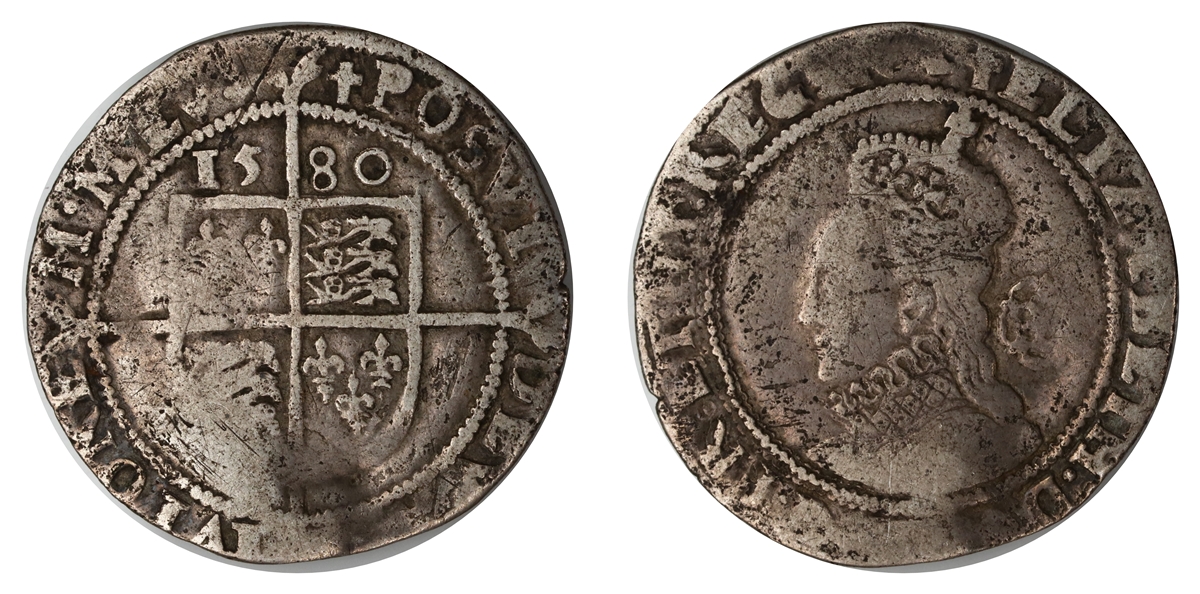 England 6 Pence 1580  Kv: 1 (F)