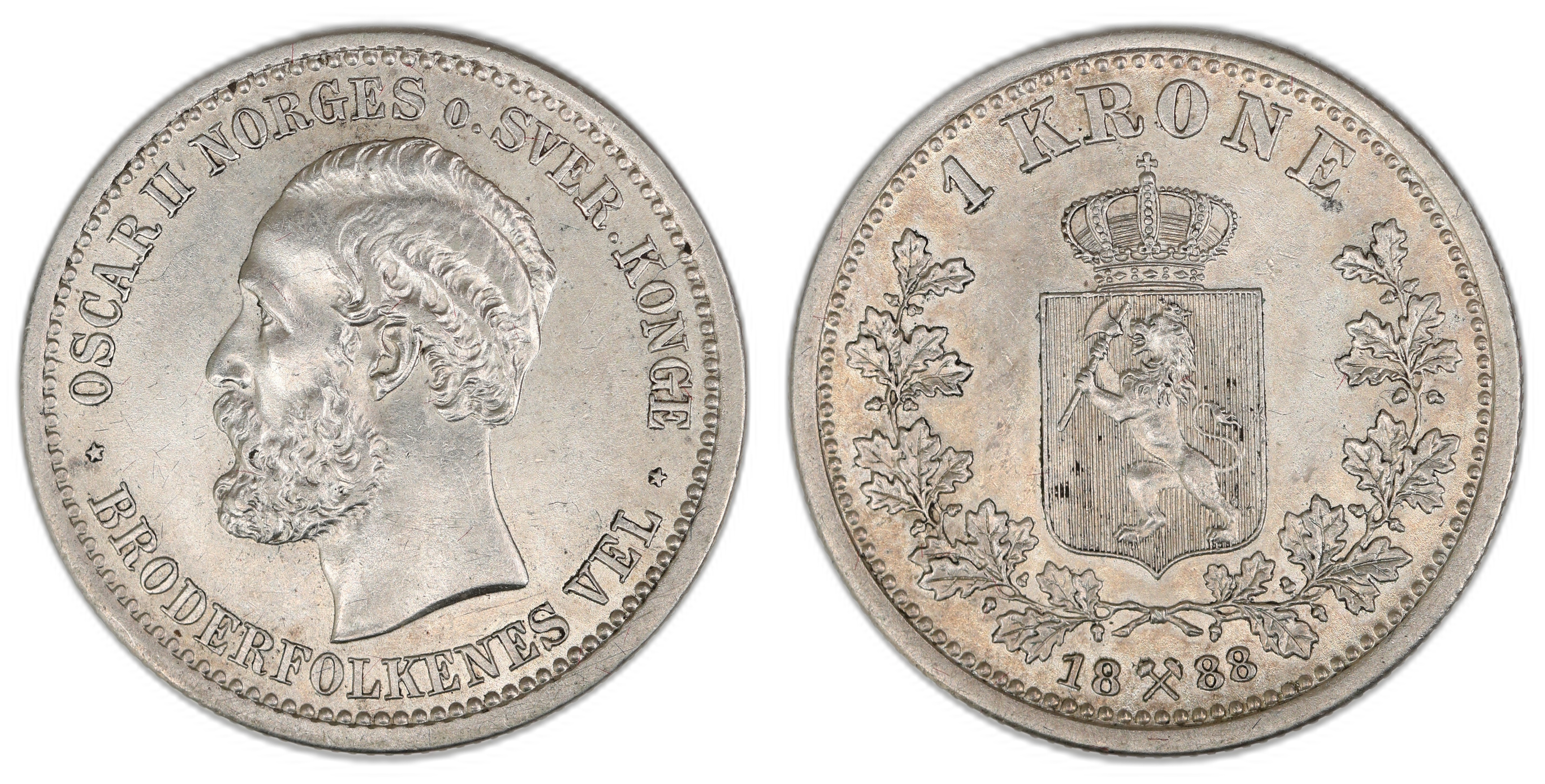 Norge 1 Krone 1888  Kv: 01