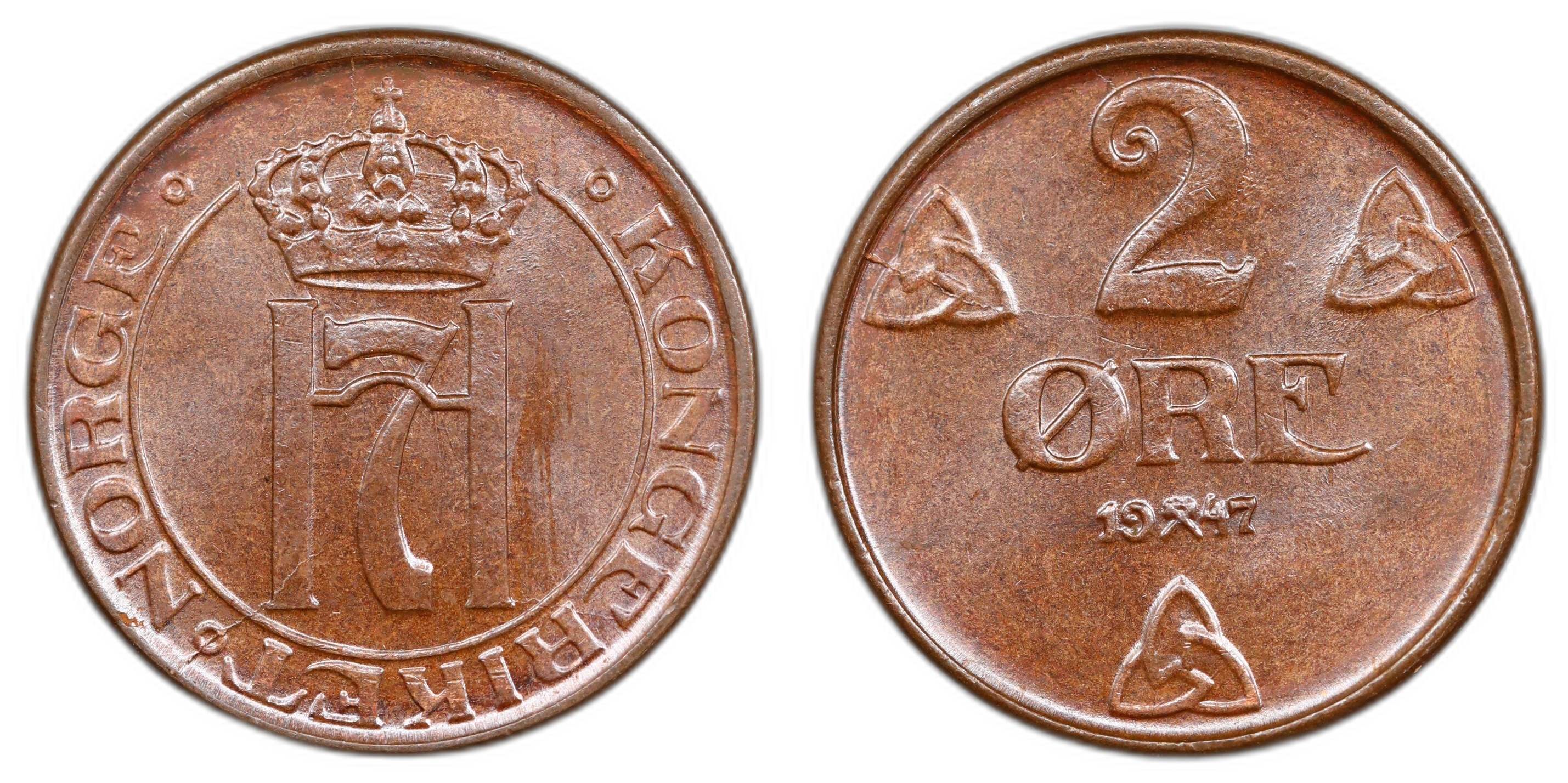 2 Øre 1947 Kv 0