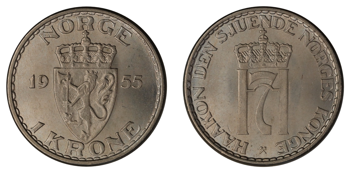 Norge 1 Krone 1955 Kv: 0