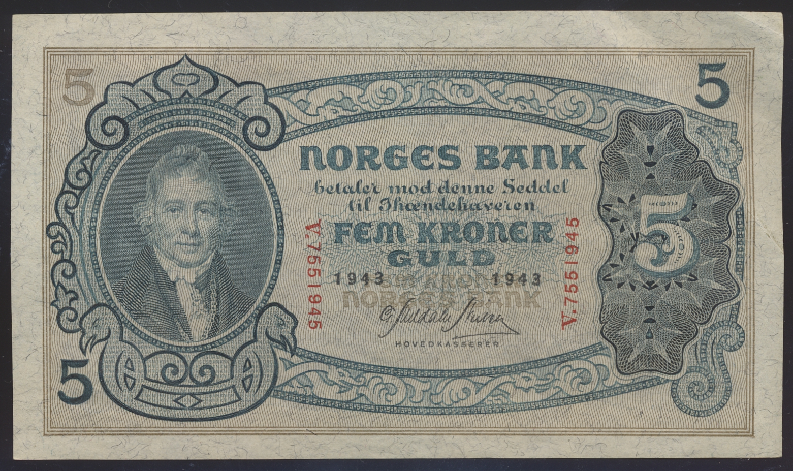 5 Kroner 1943 V Kv 01