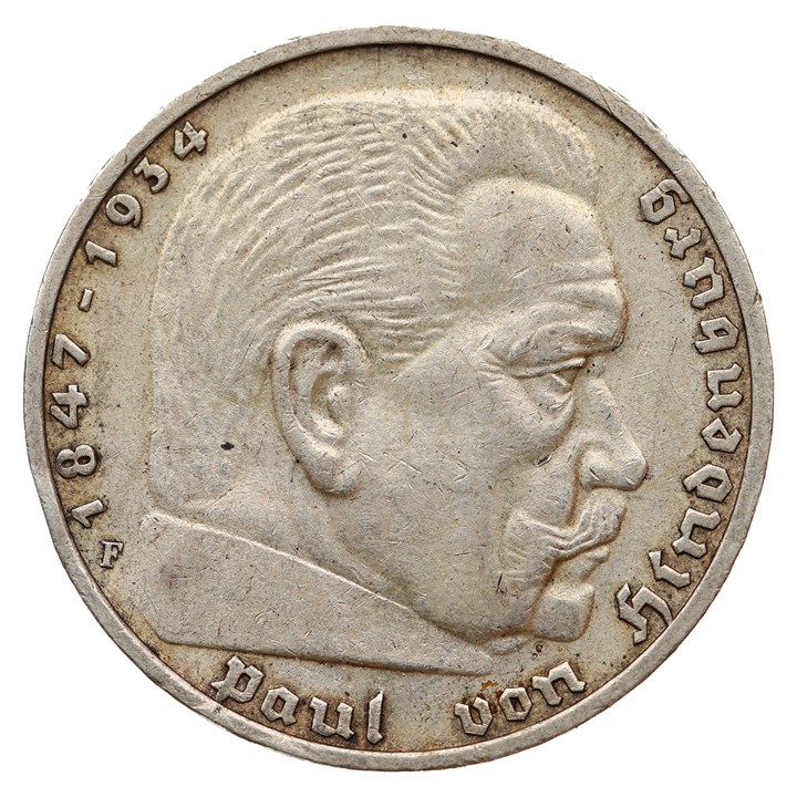Germany 5 Reichsmark 1936 F XF