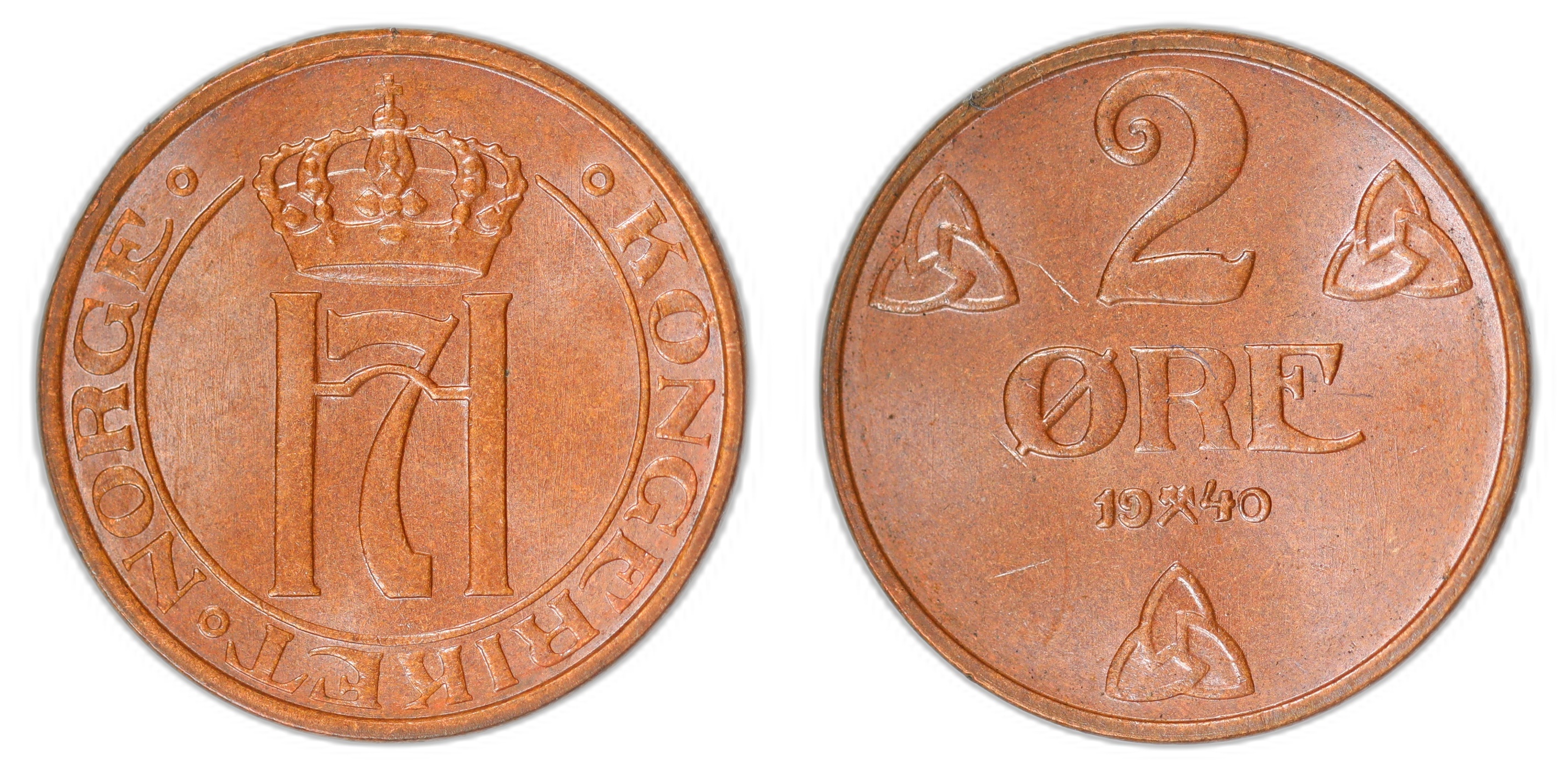 Norge 2 Øre 1940 Kv 0