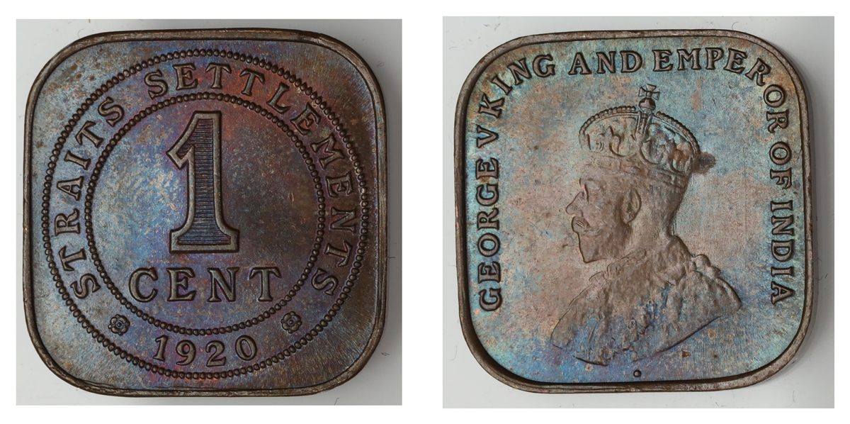 Straits Settlements 1 Cent 1920  Kv: UNC