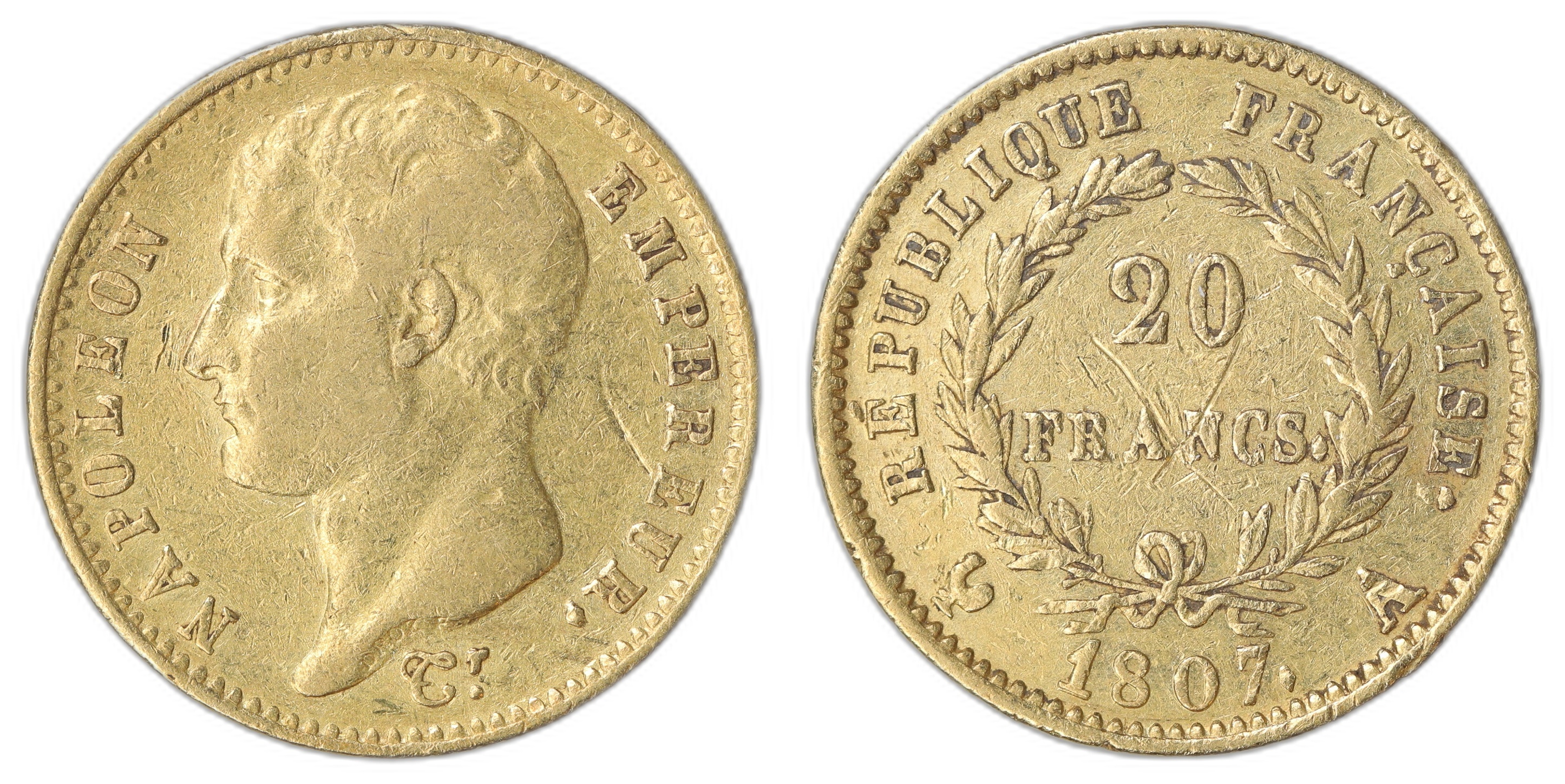 France 20 Francs 1806-A 5.805 gr fine Kv: XF