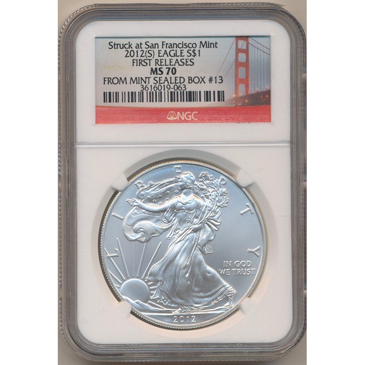 USA Silver Eagle 2012 S NGC MS70 First releases