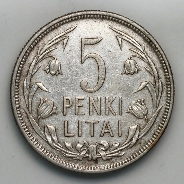 Litauen 5 Litas 1925 Kv 1+, renset
