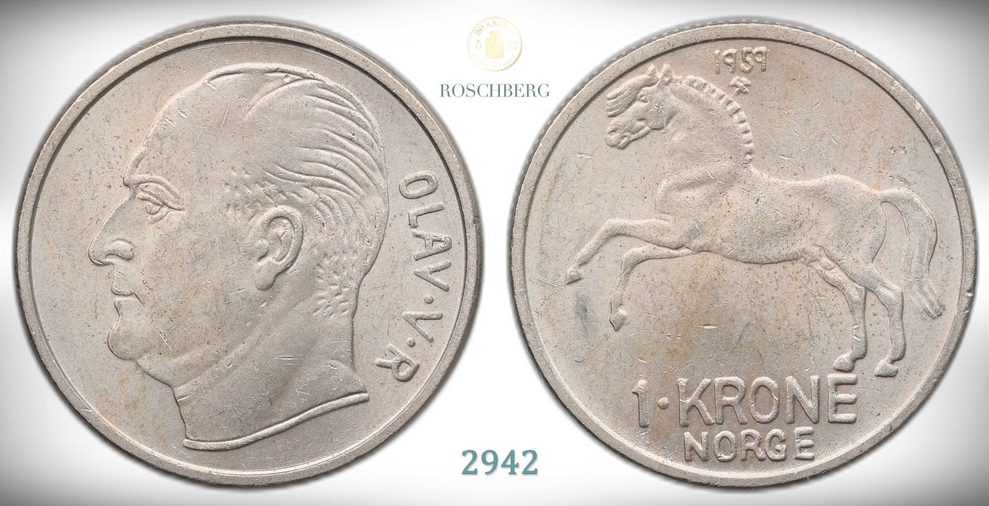 Norge 1 Krone 1959  Kv: 0/01