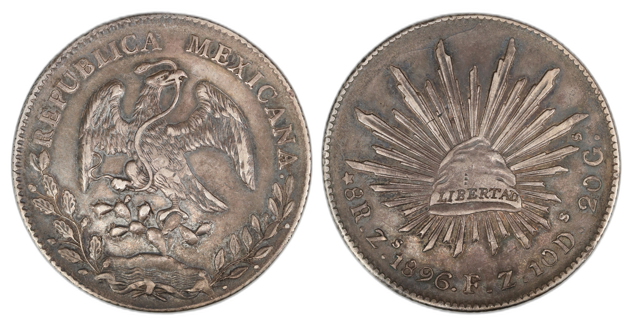 Mexico 8 Reales 1896-Zs  Kv: XF