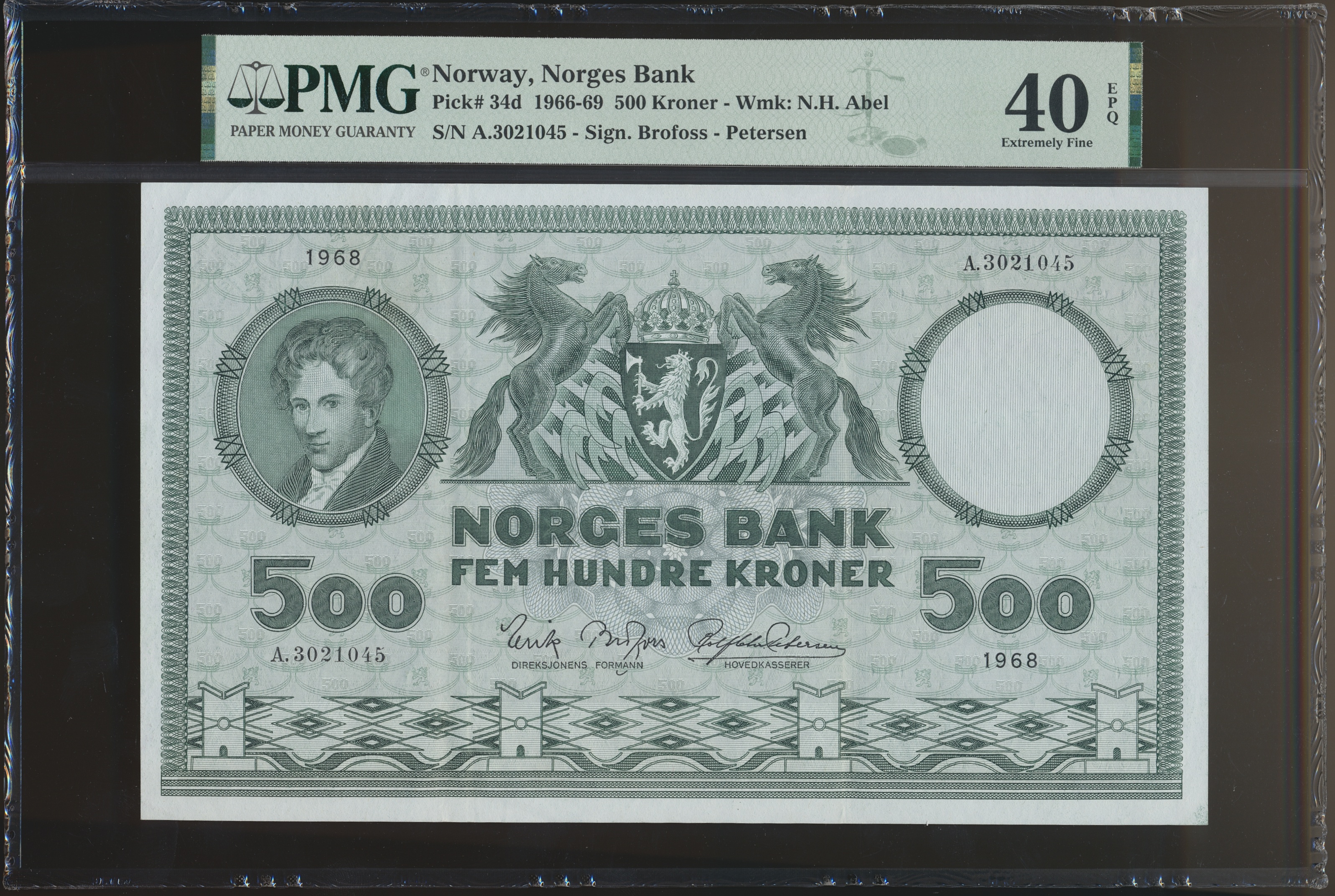 500 Kroner 1968 A PMG 40 EPQ