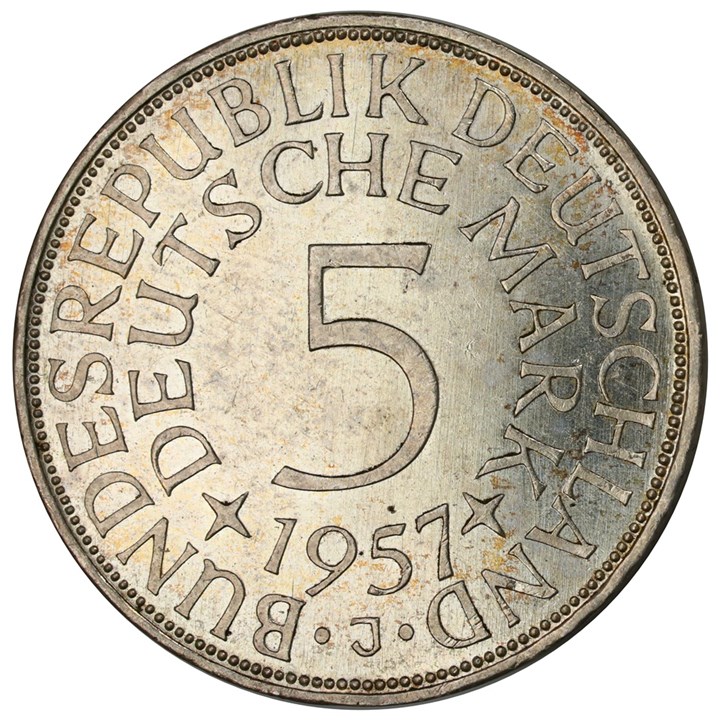 Tyskland 5 Mark 1957 J Kv 0/01