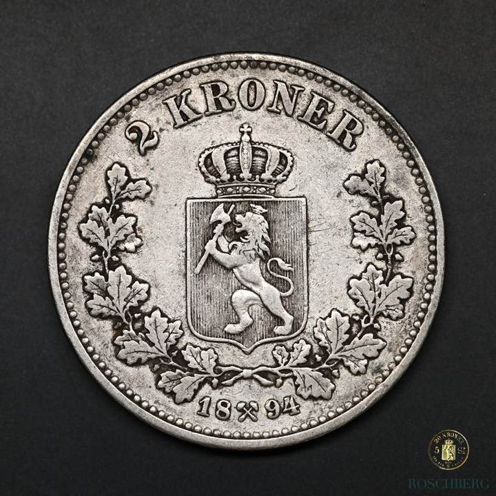 Norge 2 Kroner 1894 Kv 1