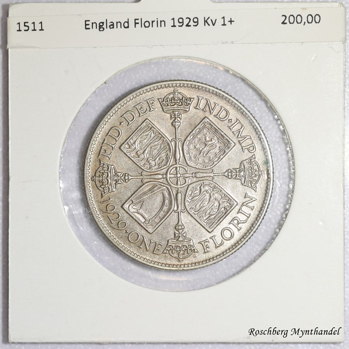 England Florin 1929 Kv 1+