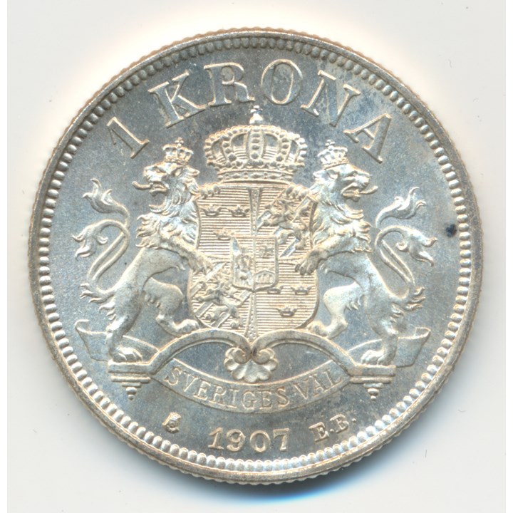 Sverige 1 Krona 1907 Kv 0