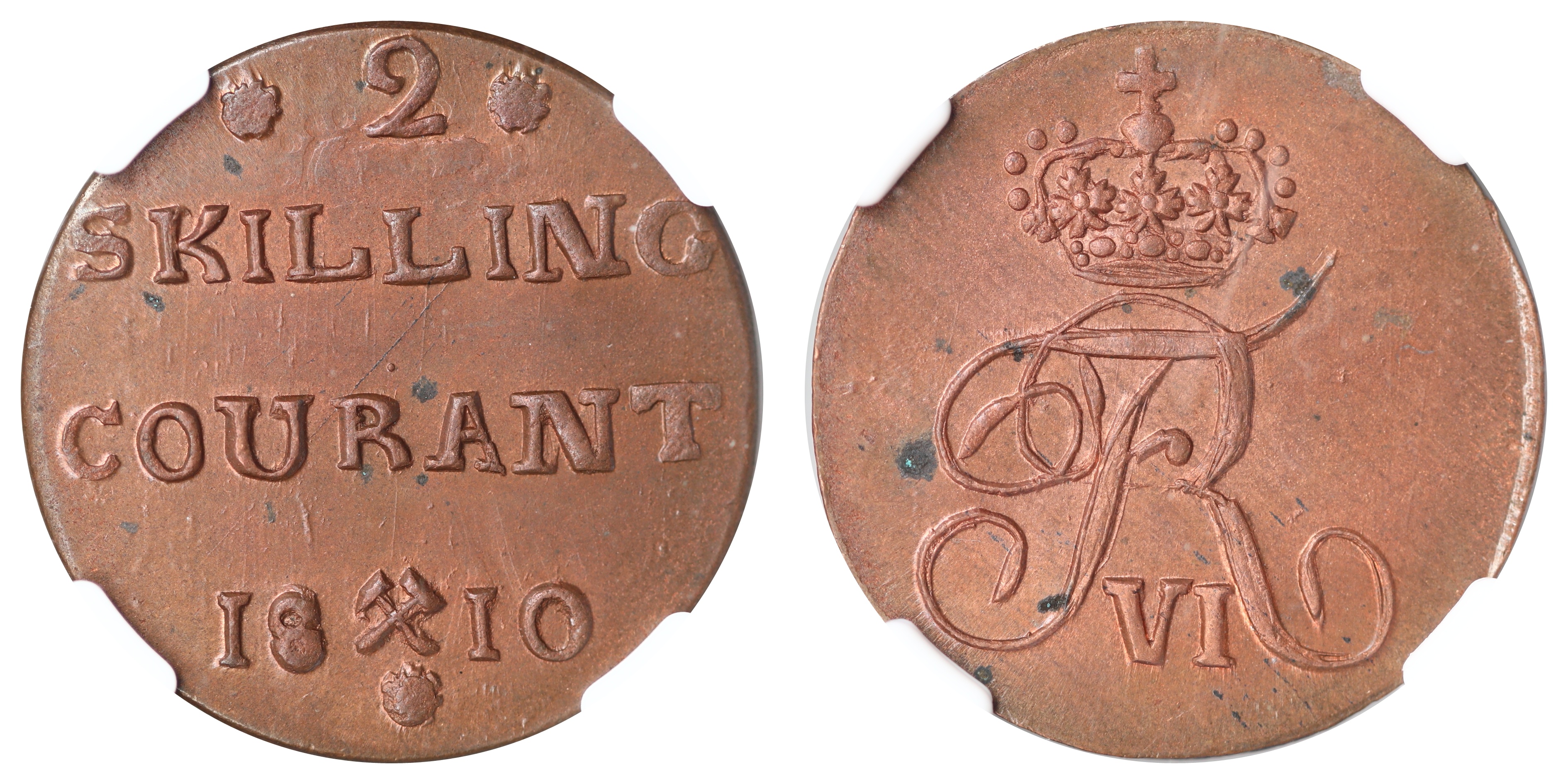 Norge 2 Skilling 1810  Kv: NGC MS64RB