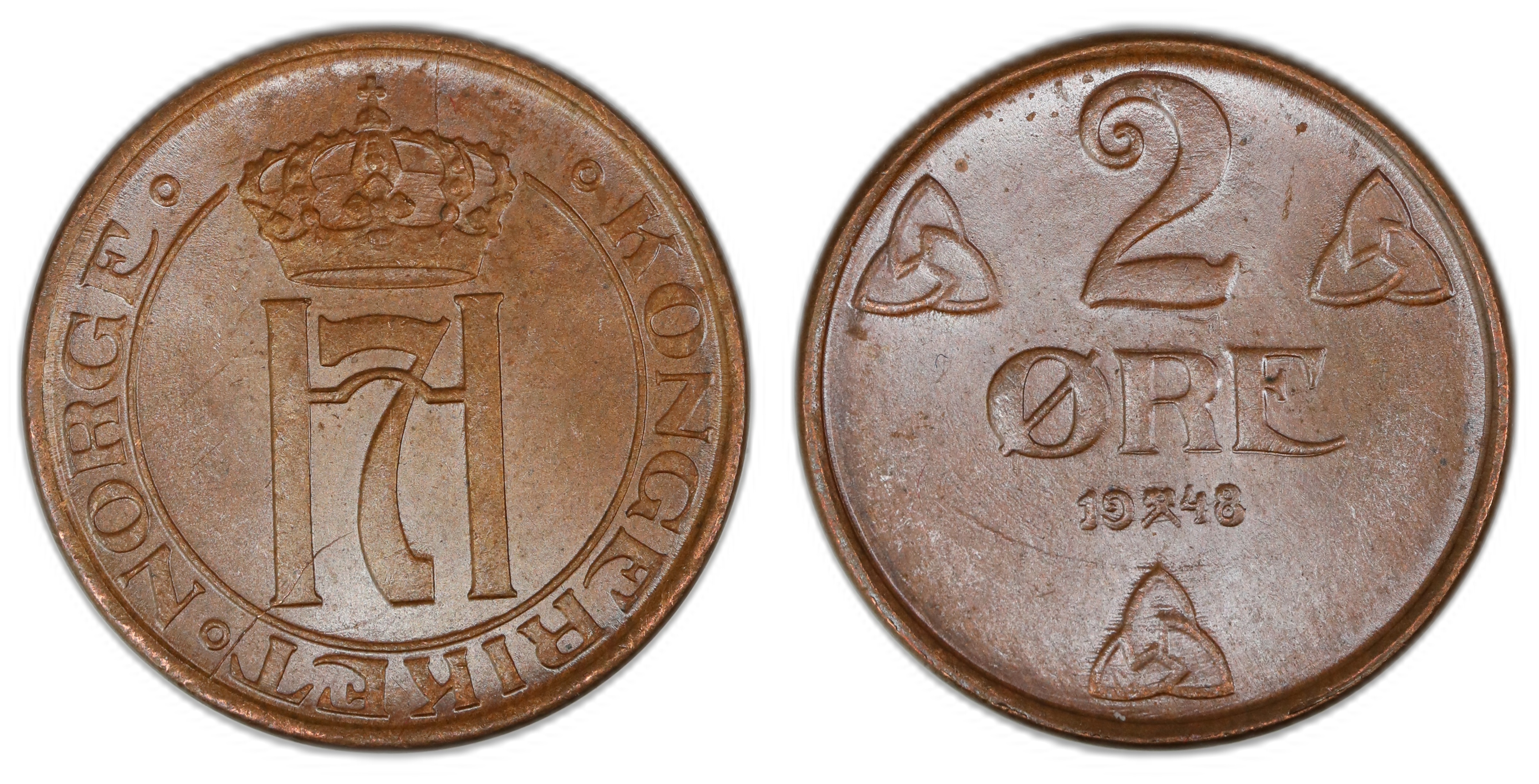 Norge 2 Øre 1948 Kv 0