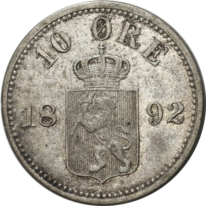 10 Øre 1892 Kv 1+