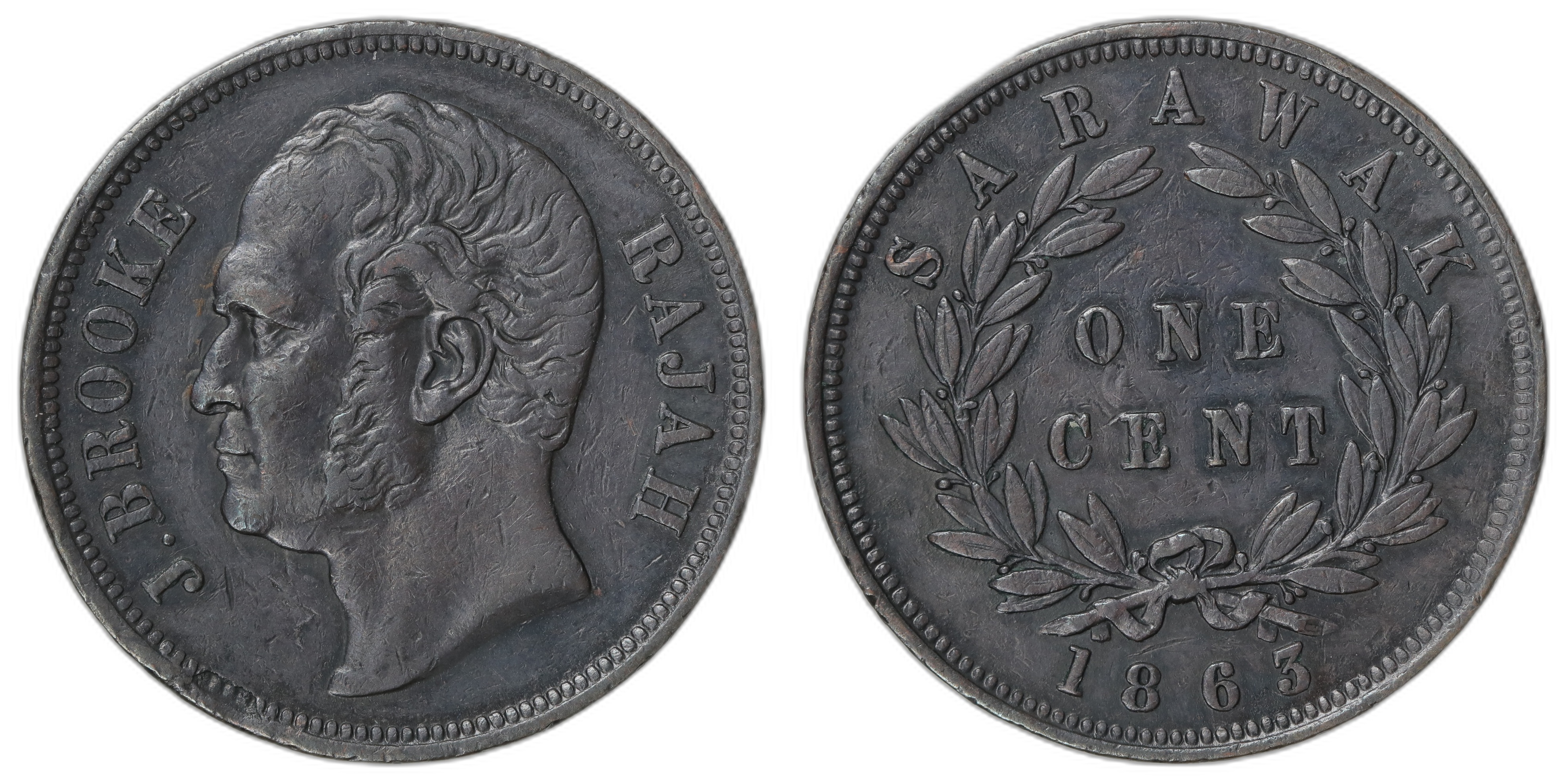Sarawak 1 Cent 1863 Kv: VF