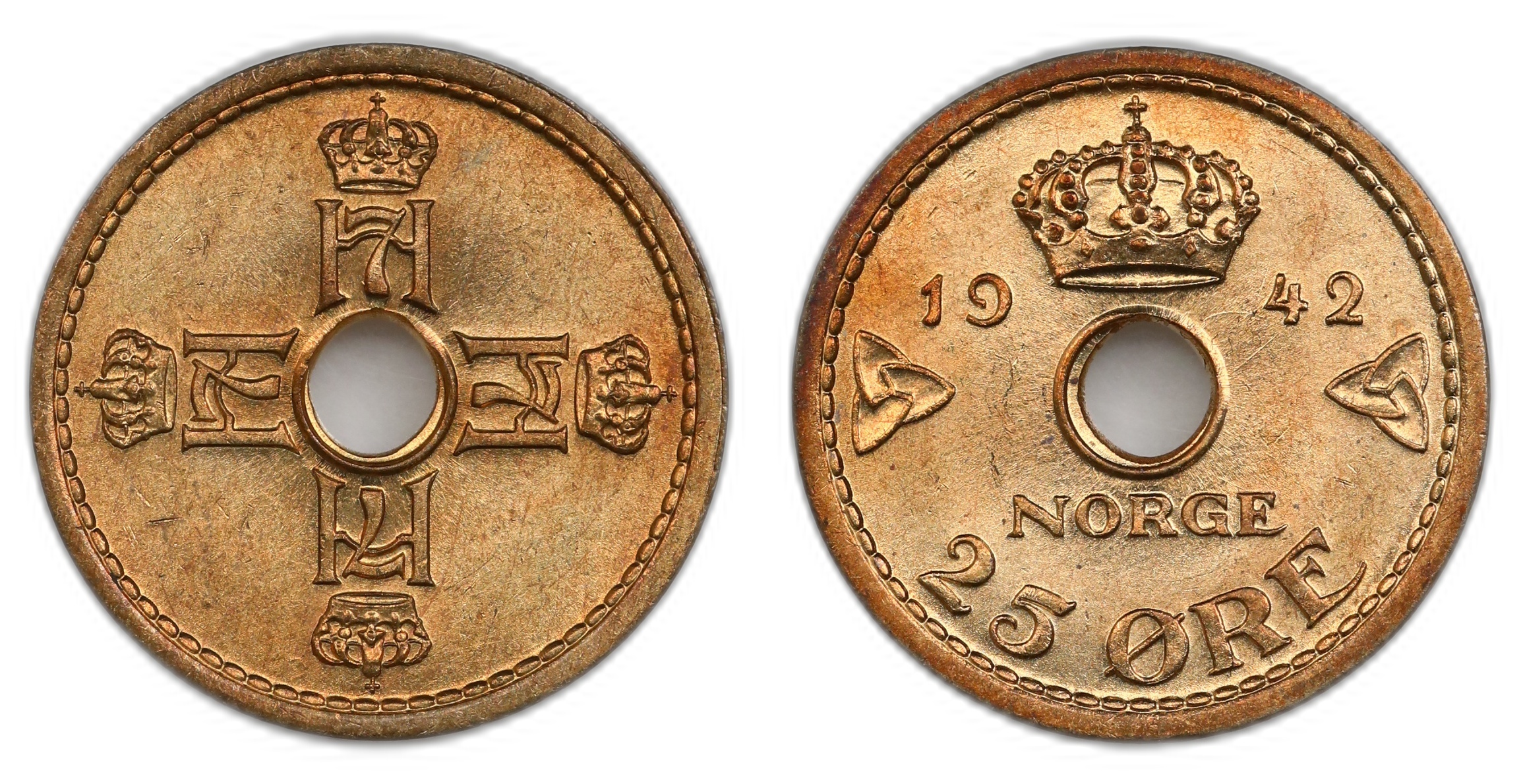 Norge 25 Øre 1942 London Kv 0