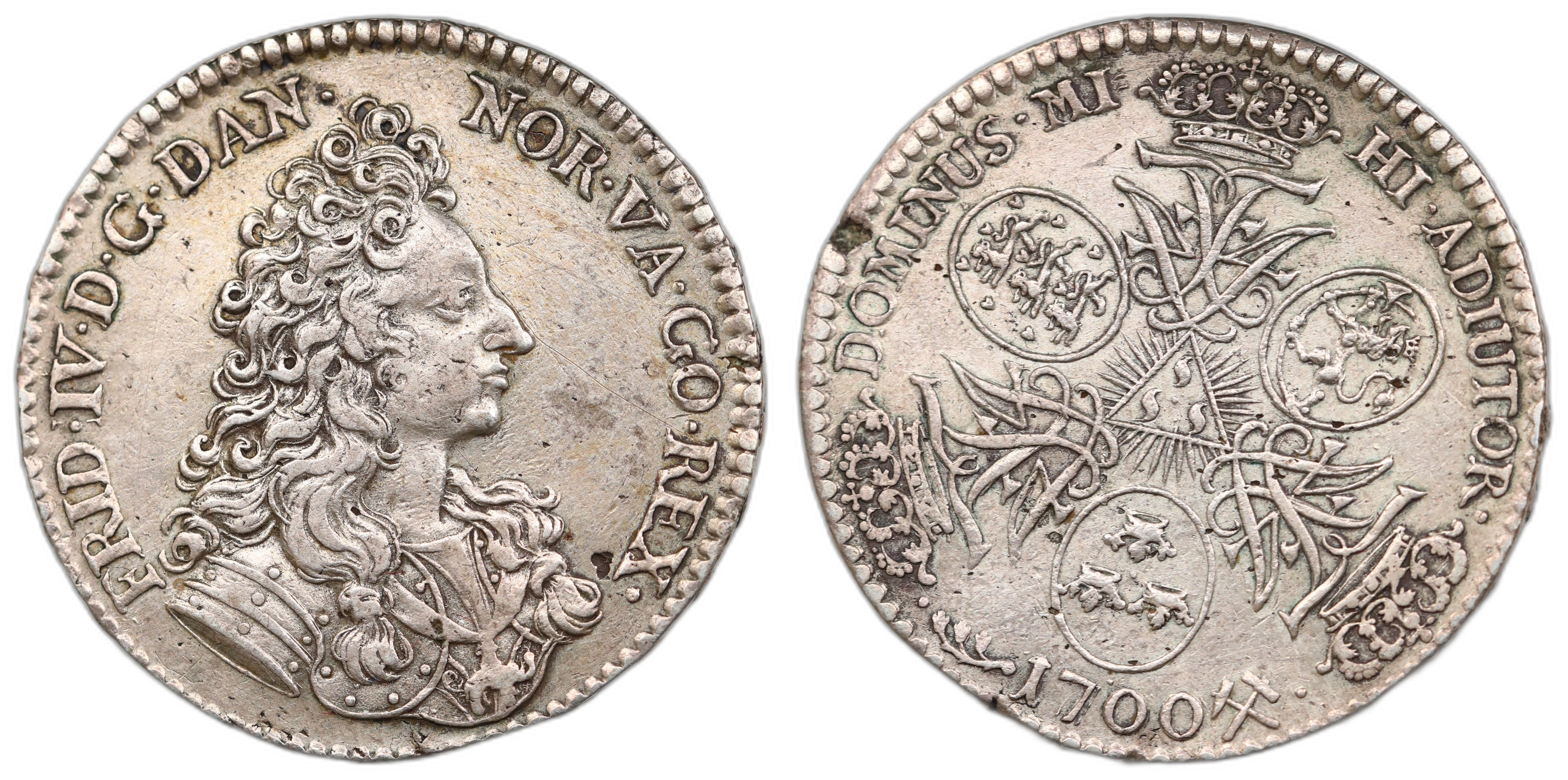 Norge 4 Mark 1700 Kv 1+