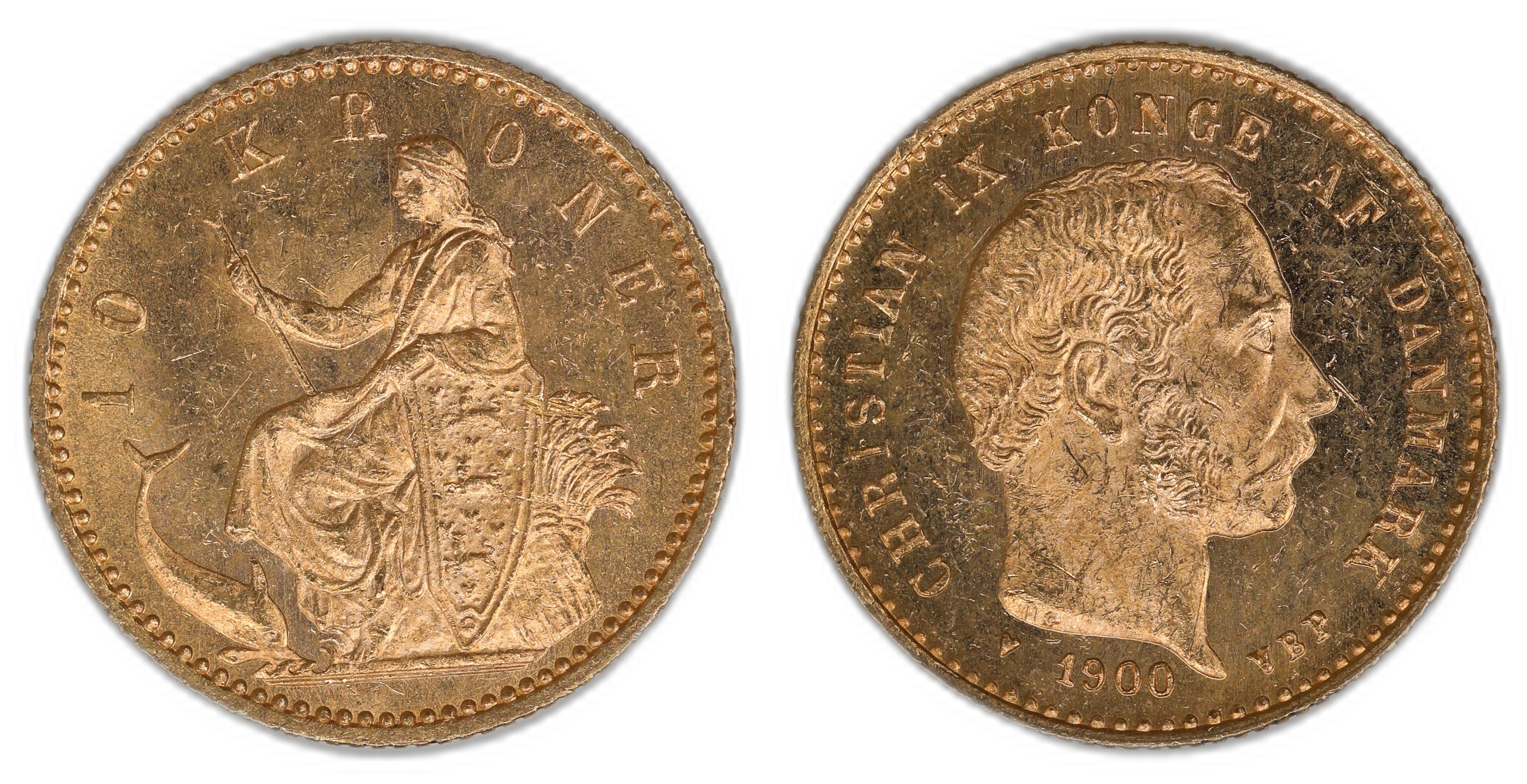 Danmark 10 Kroner 1900  Kv: 0/01