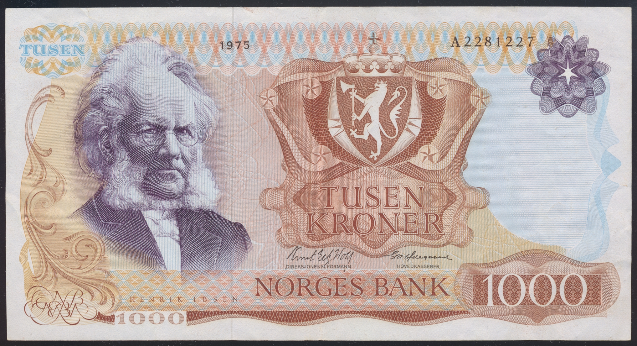 AUG26-2861 Norge 1000 Kroner 1975 A  Kv: 1