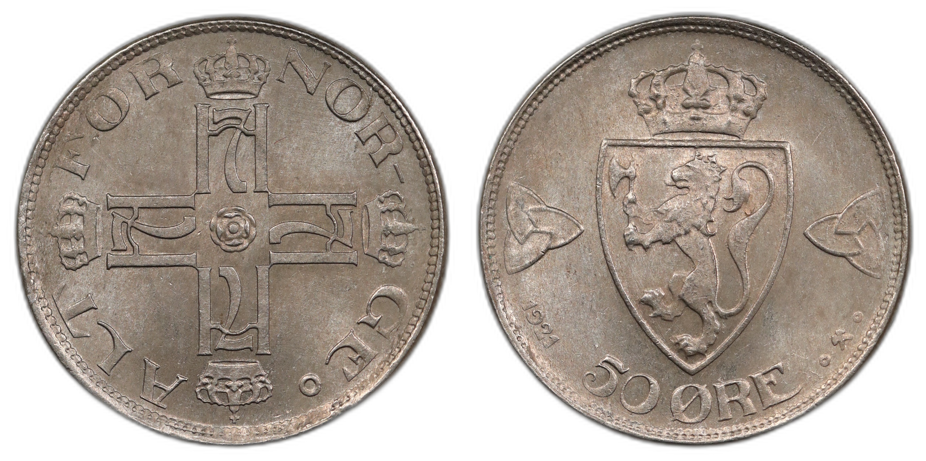 Norge 50 Øre 1921 Kv: 0/01