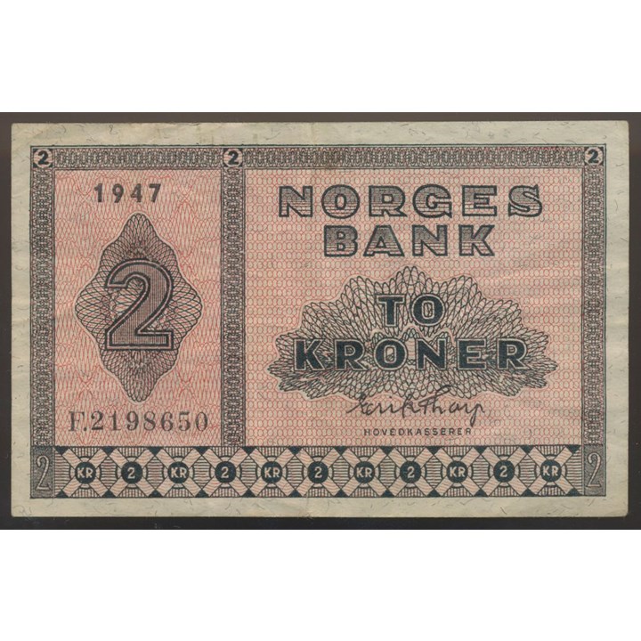 2 Kroner 1947 F Kv 1