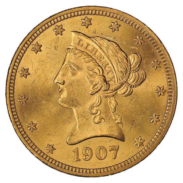 10 Dollar 1907 UNC