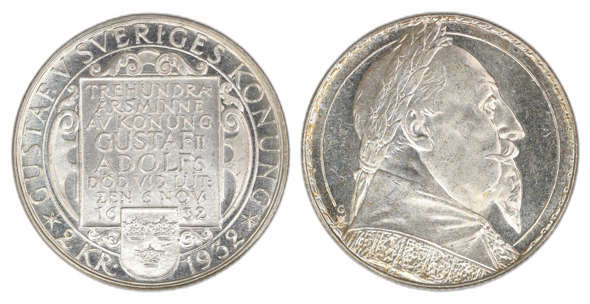 Sverige 2 Kronor 1932 Kv 0