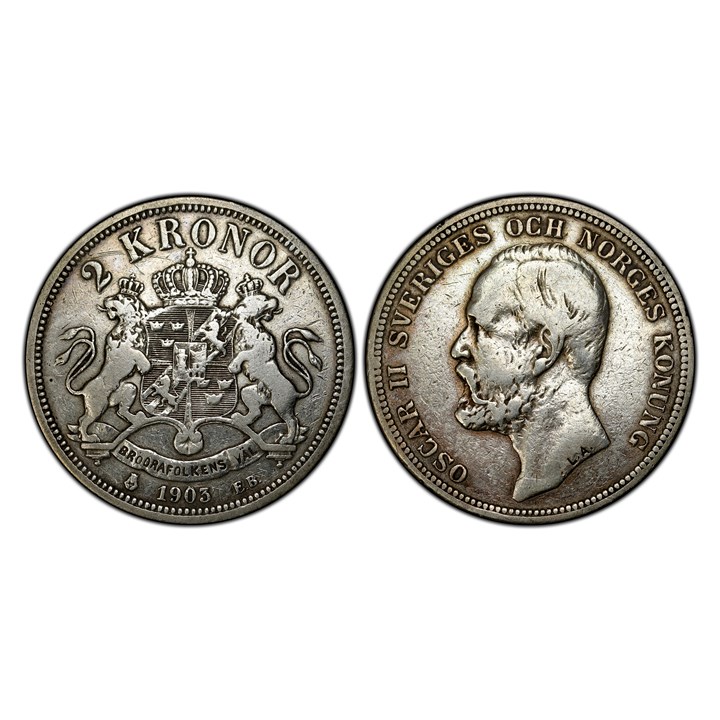 Sverige 2 Kronor 1903 Kv 1/1+