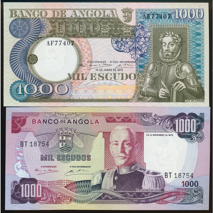 Angola 1000 Escudos 1972 og 1973 Kv 0