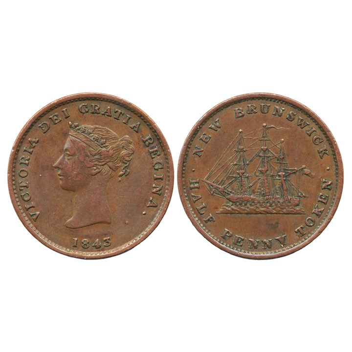 Canada - New Brunswick Half Penny Token 1843 XF