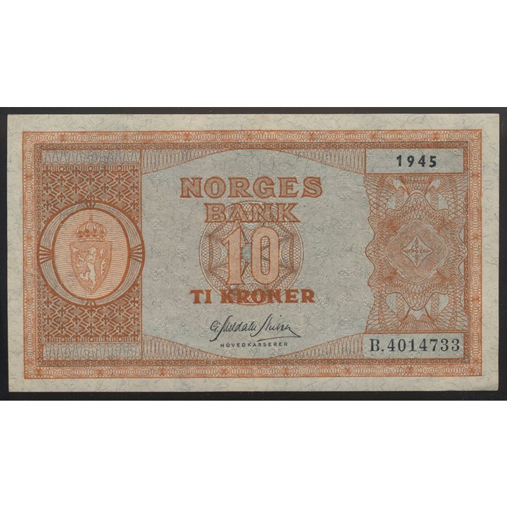 10 Kroner 1945 B Kv 0/01