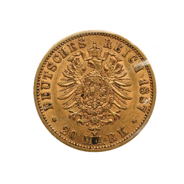 Preussen. Wilhelm. 20 Mark 1887 A Kv 1+