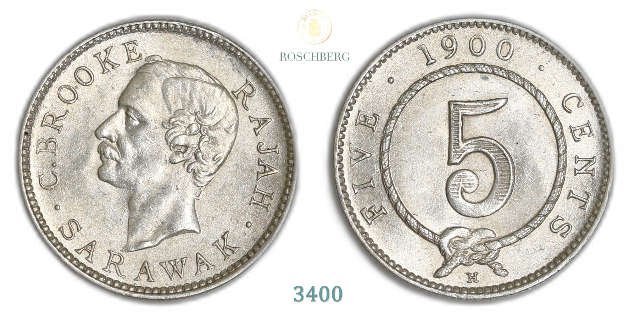 Sarawak 5 Cents 1900-H  Kv: UNC
