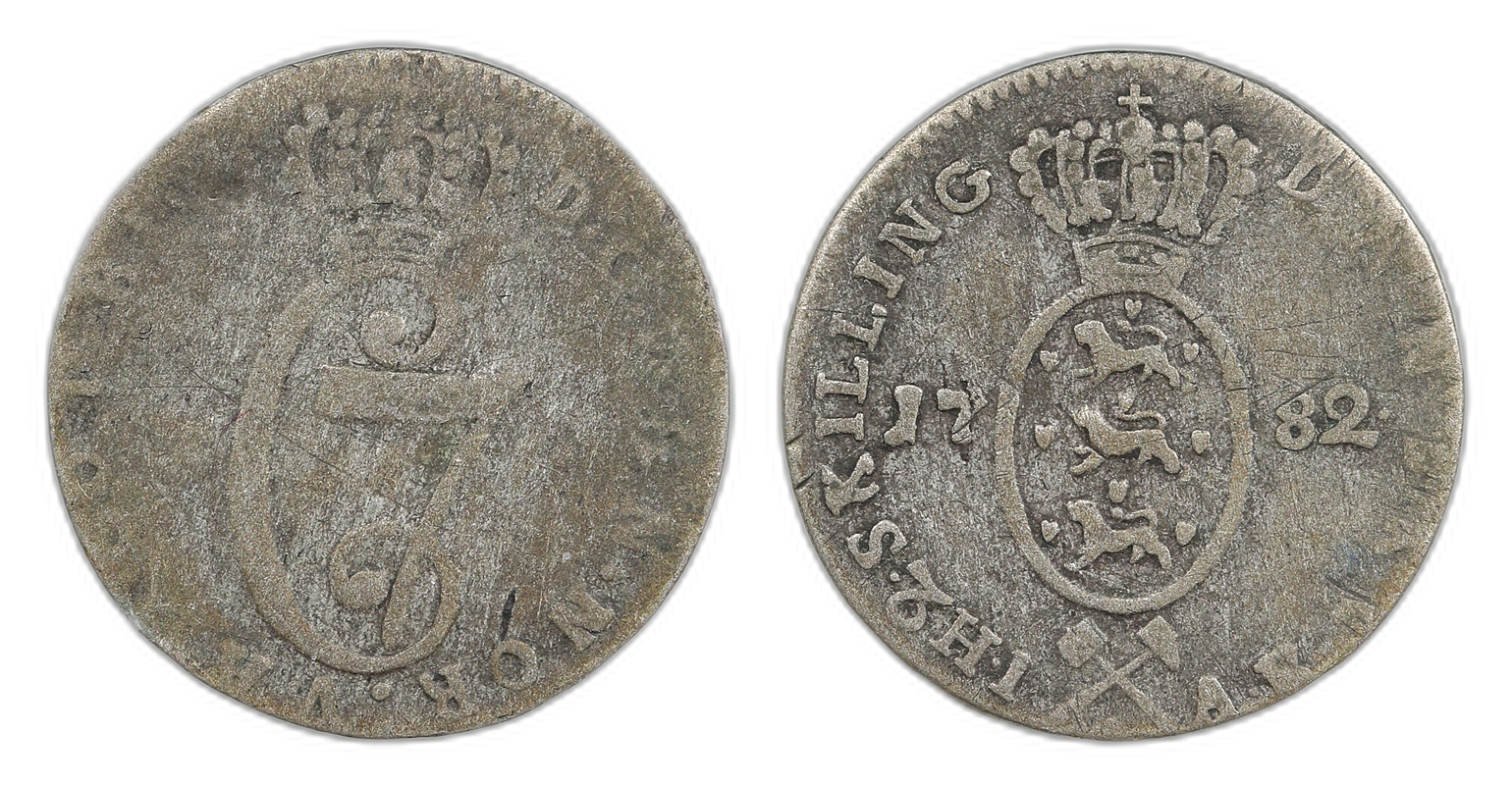Norge 2 Skilling 1782 Bauert Kv: 1