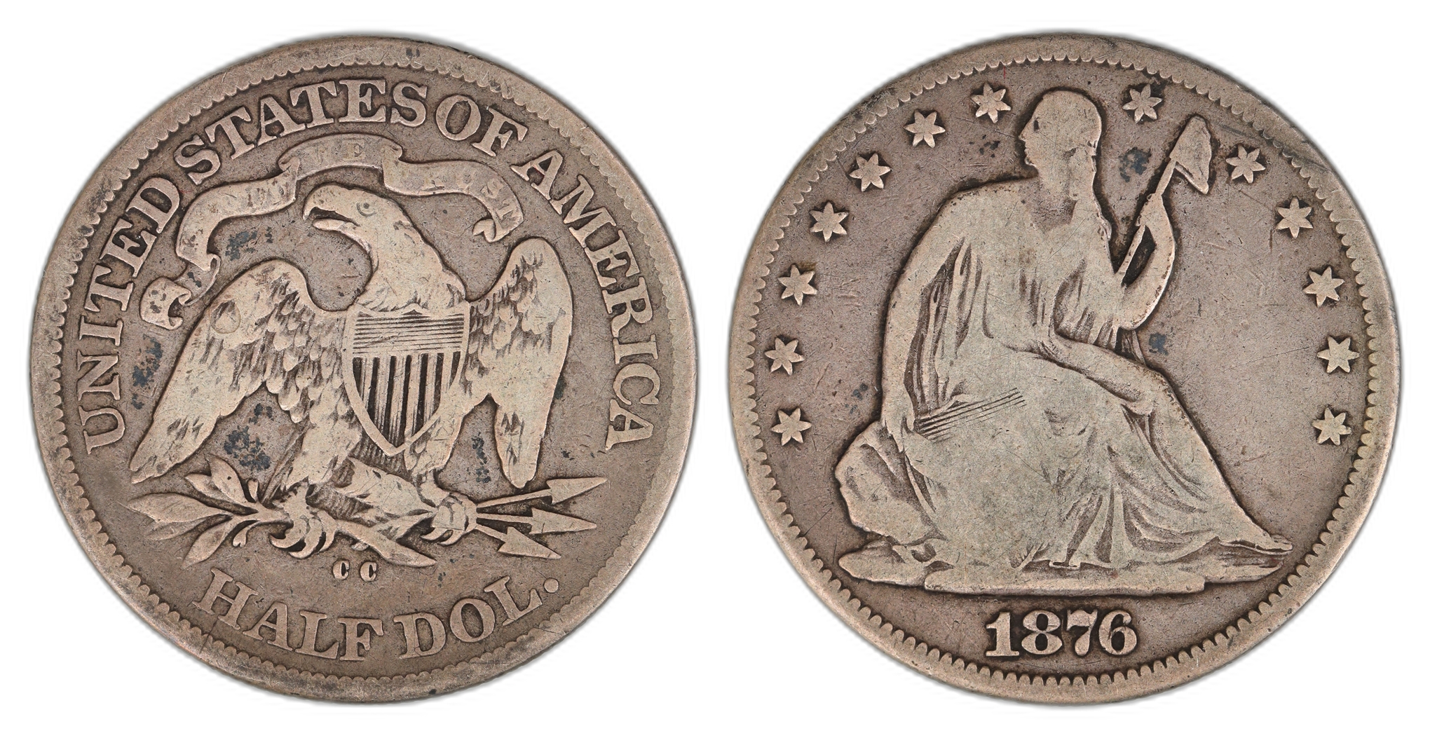 USA Half Dollar 1876-CC  Kv: F