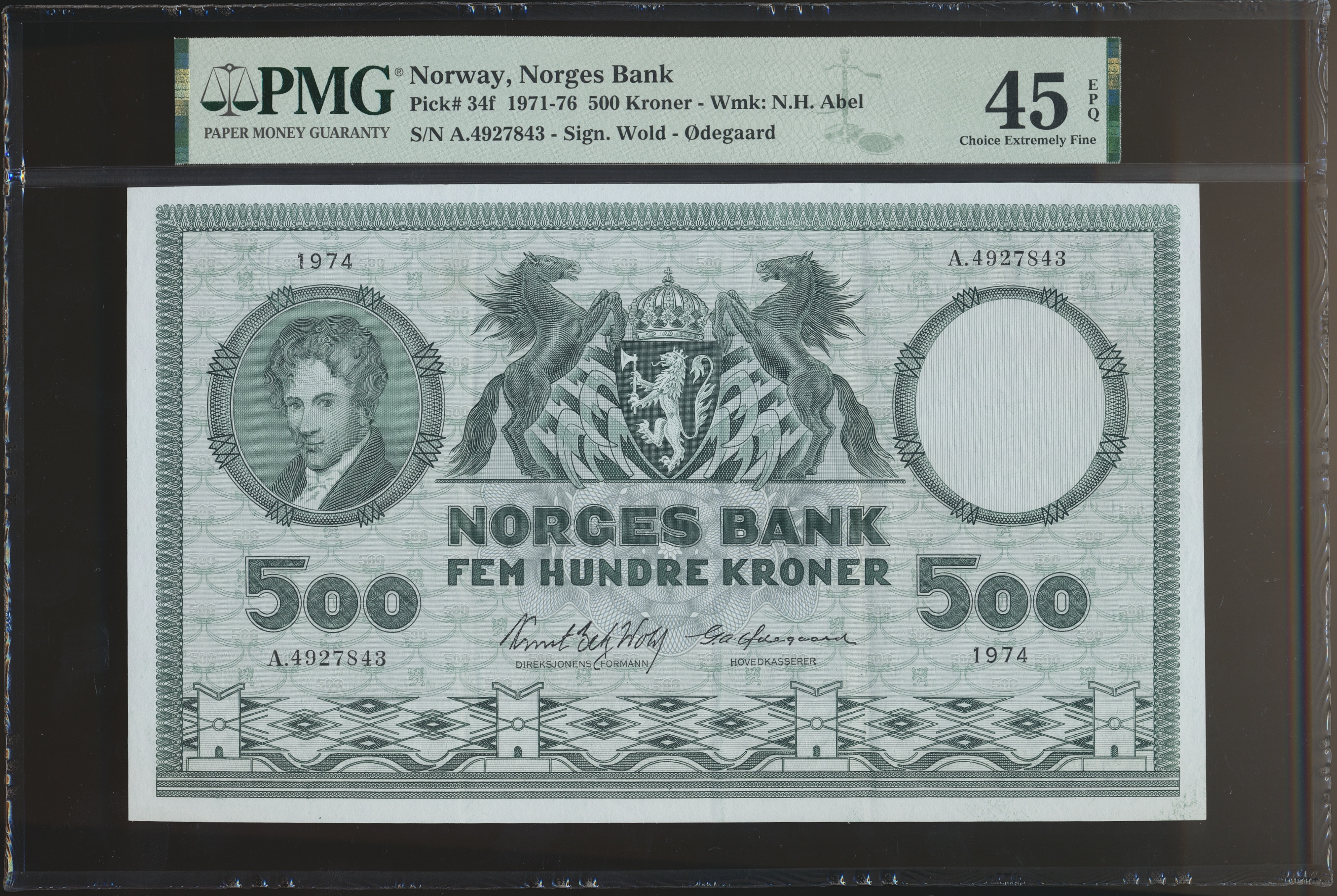 500 Kroner 1974 A PMG 45 EPQ