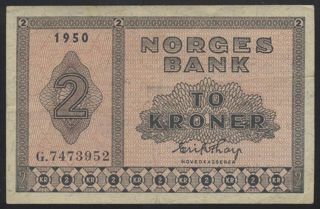 2 Kroner 1950 G Kv 1/1+