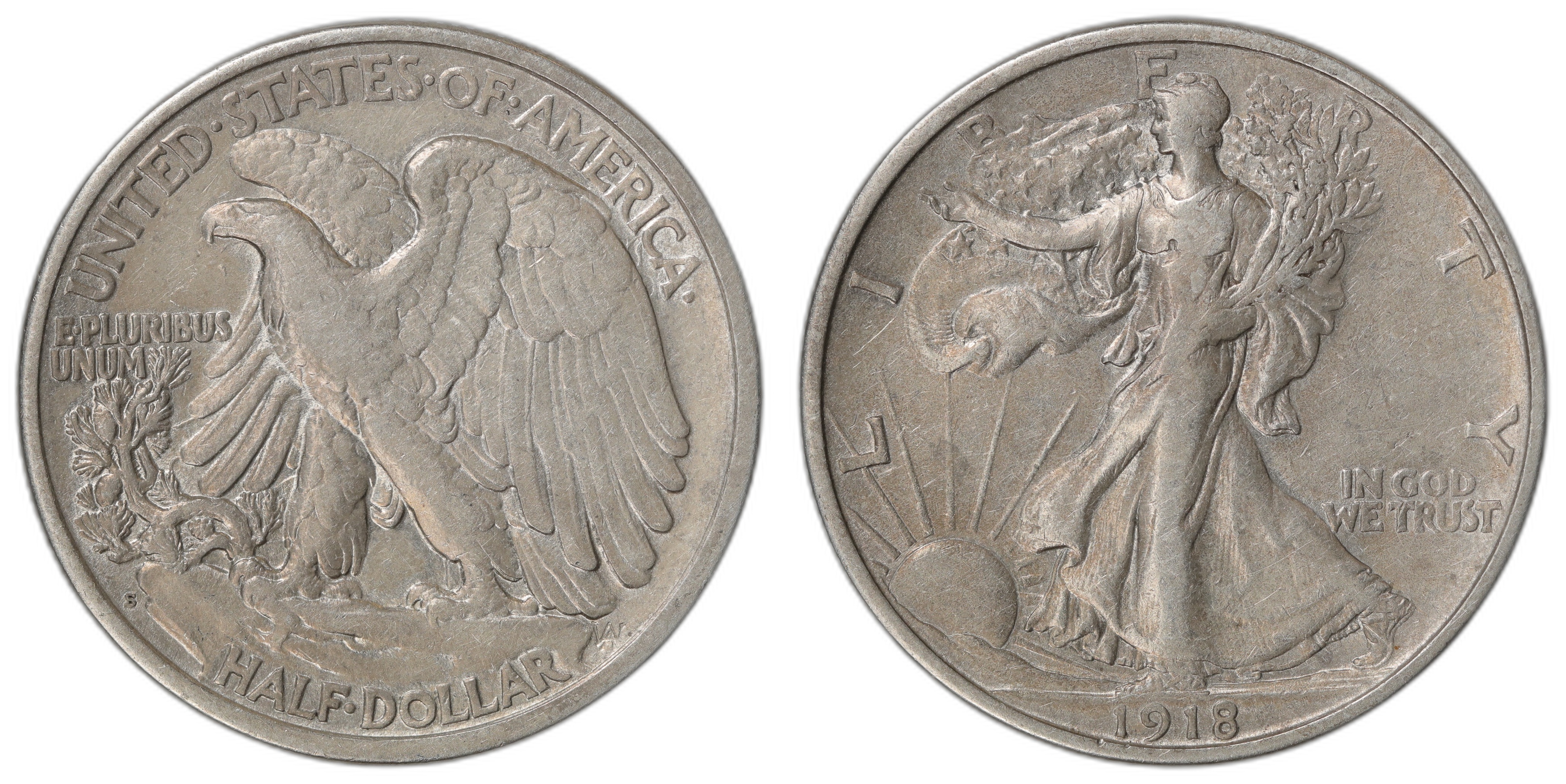 USA Half Dollar 1918-S Kv: VF