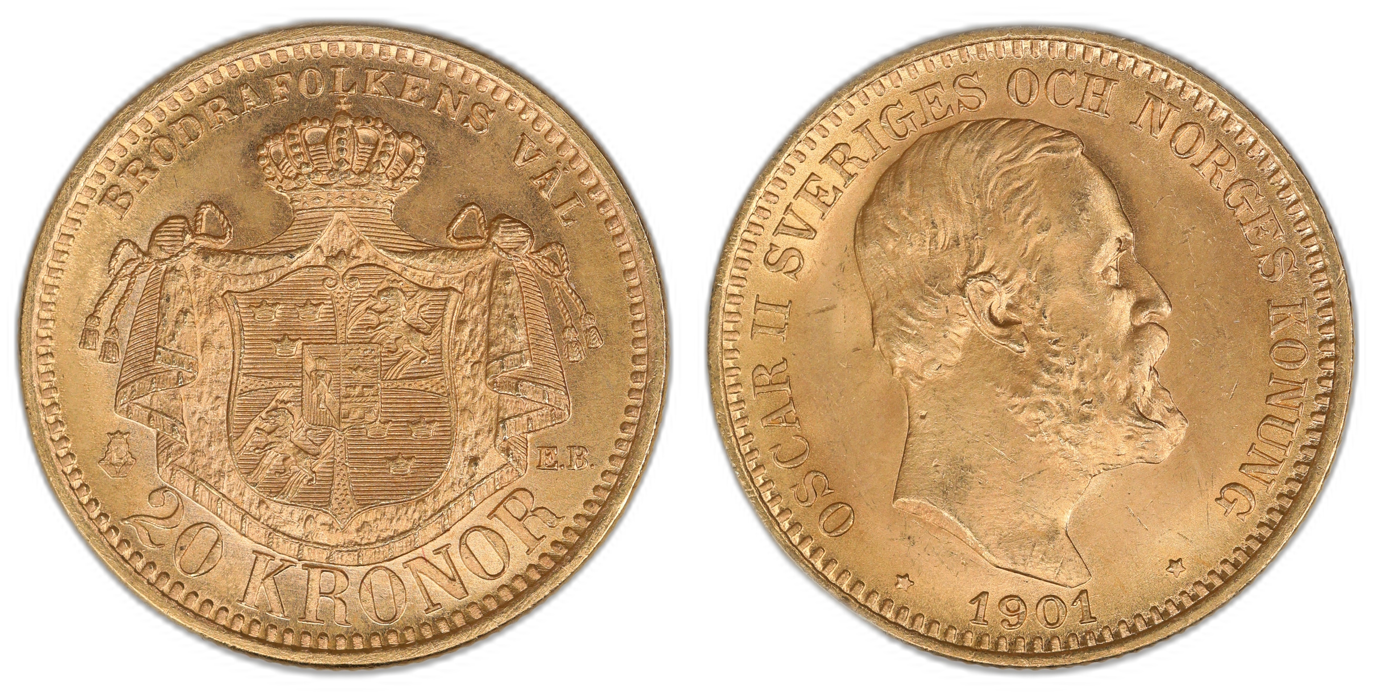 Sverige 20 Kronor 1901  Kv: 0/01