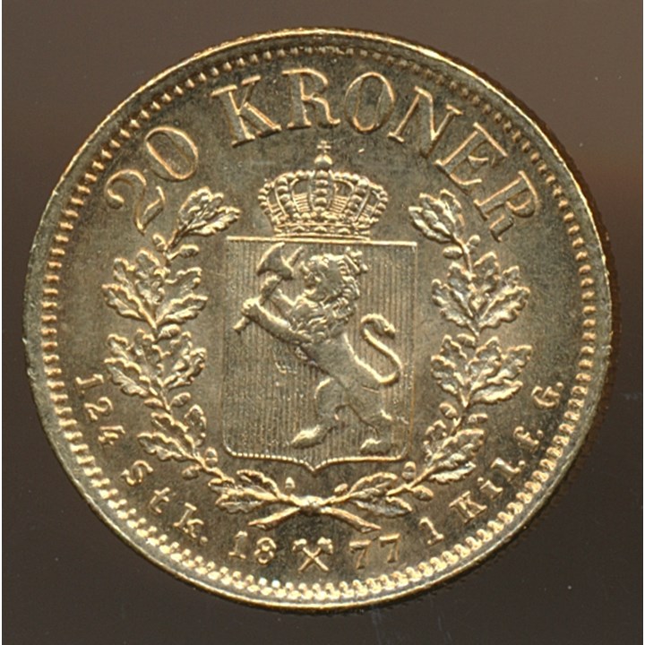 20 Kroner 1877 Kv 0/01