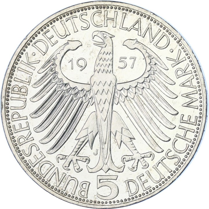Tyskland 5 Mark 1957 J Eichendorff Kv 0