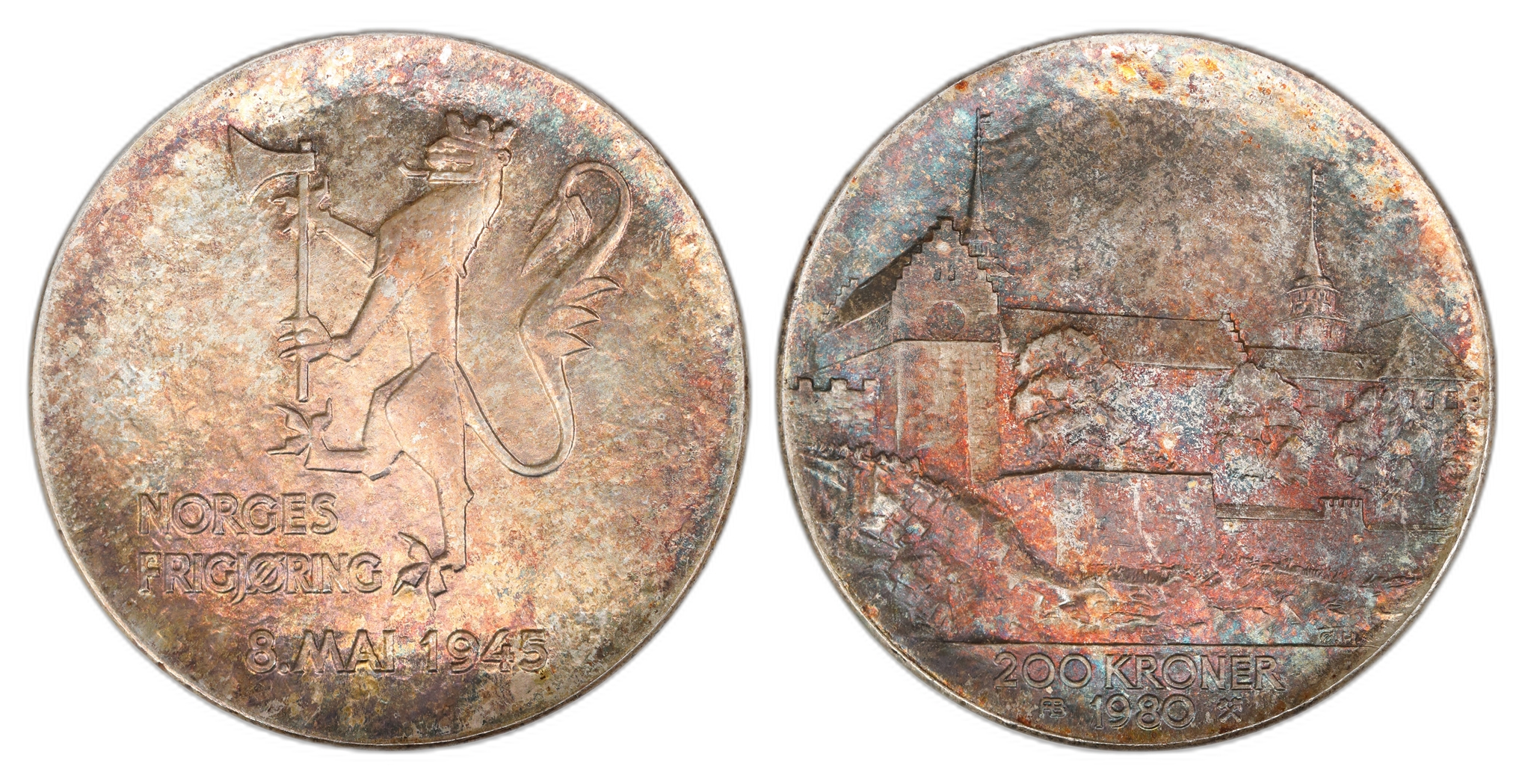 Norge 200 Kroner 1980  Kv: 0, fin patina
