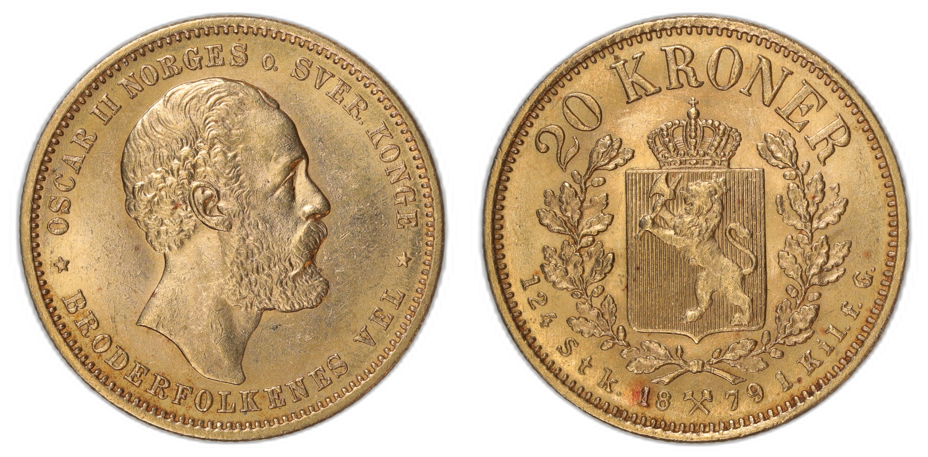 Norge 20 Kroner 1879 Kv: 01