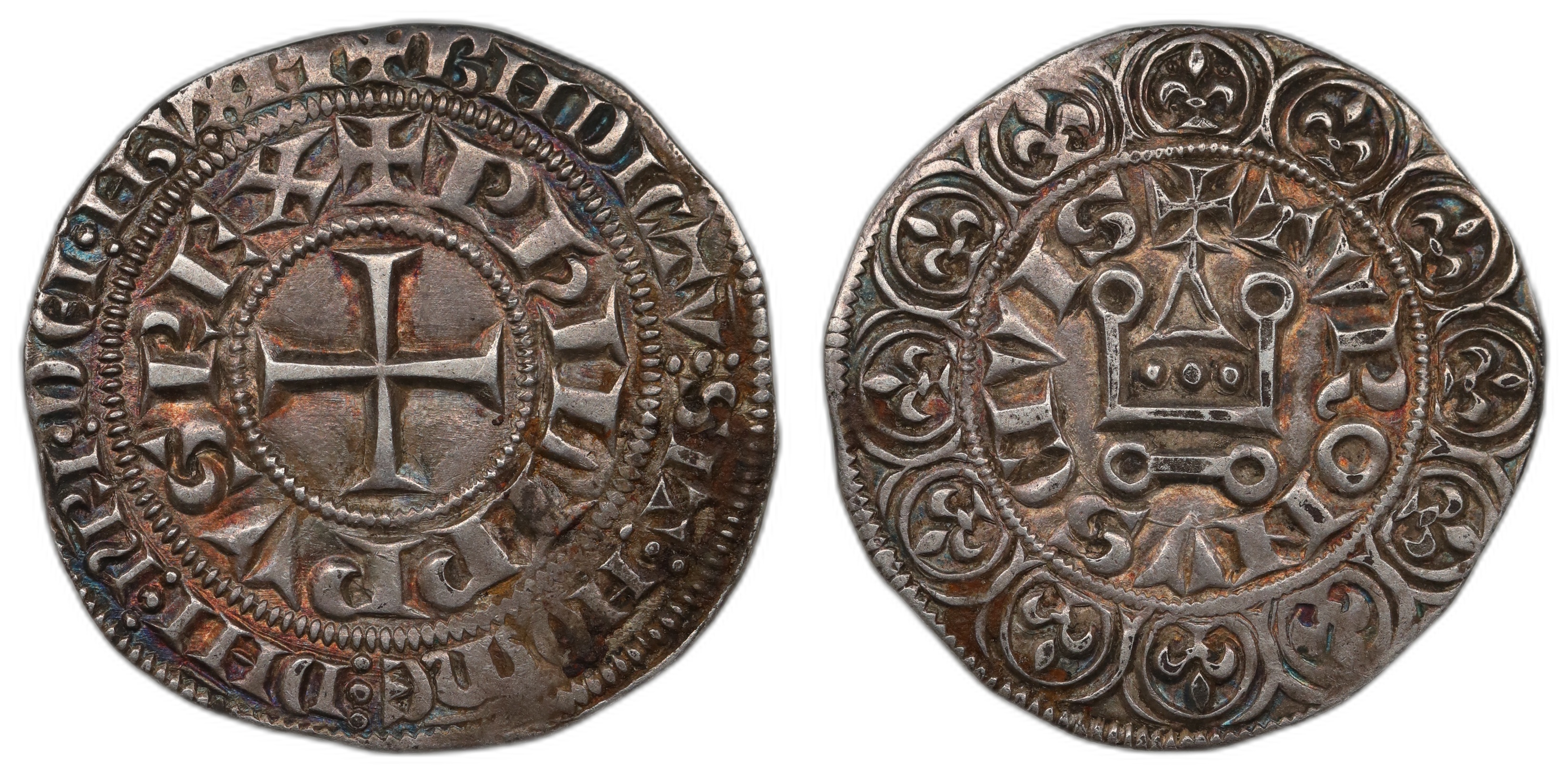 France Gros Tournois Philip IV 1285-1314 Kv AU